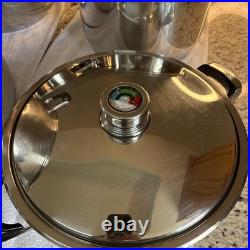24 Element Stainless Steel Cookware Set 13 12QT 20QT 35QT With Lids AS-IS