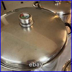 24 Element Stainless Steel Cookware Set 13 12QT 20QT 35QT With Lids AS-IS