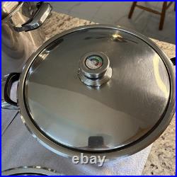 24 Element Stainless Steel Cookware Set 13 12QT 20QT 35QT With Lids AS-IS