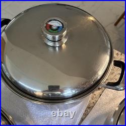 24 Element Stainless Steel Cookware Set 13 12QT 20QT 35QT With Lids AS-IS