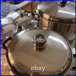 24 Element Stainless Steel Cookware Set 13 12QT 20QT 35QT With Lids AS-IS