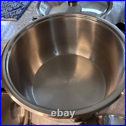 24 Element Stainless Steel Cookware Set 13 12QT 20QT 35QT With Lids AS-IS