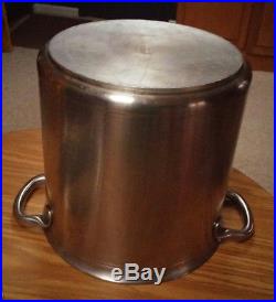 24 QT BOURGEAT STAINLESS STEEL STOCKPOT STEAMER + LID Lobster Clambake FRANCE