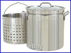 24-Quart Stainless Steel Stockpot with Steam All Purpose Cookware Large Lid