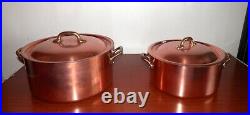 2 STOCK POT copper pot stew pans stainless steel mauviel m150 made in france