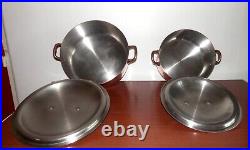 2 STOCK POT copper pot stew pans stainless steel mauviel m150 made in france