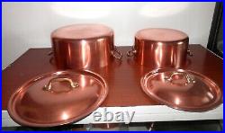 2 STOCK POT copper pot stew pans stainless steel mauviel m150 made in france