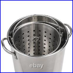 30 Qt STAINLESS STEEL Turkey Deep Fryer Kit Steamer Stock Pot Propane LP Outdoor