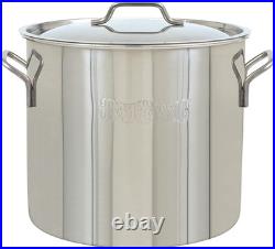 30-Qt Stainless Steel Stockpot with Heavy Duty Handles & Domed Lid for Cooking
