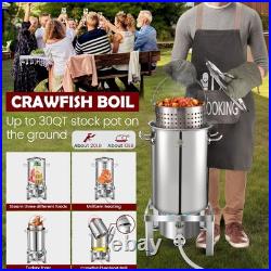 32QT Stainless Steel Stock pot with 55,000BTU Propane Burner