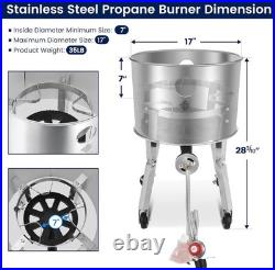 32QT Stainless Steel Stockpot With 200,000BTU Propane Burner