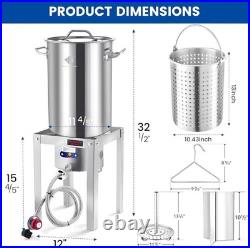 32QT Turkey Fryer Stainless Steel Stock Pot & Stainless Steel Propane Burner