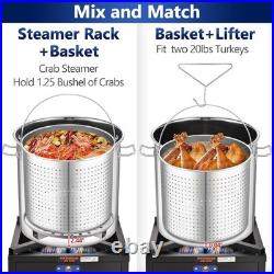 32QT Turkey Fryer Stainless Steel Stock Pot & Stainless Steel Propane Burner