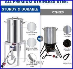 32QT Turkey Fryer Stainless Steel Stock Pot & Stainless Steel Propane Burner