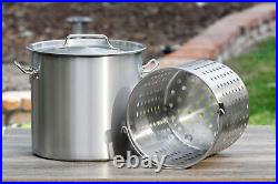 32 Quart Stock Pot withStrainer Basket Stainless Steel 304 Commercial Food Grade 32 Quart Stock Pot withStrainer Basket Stainless Steel 304 Commercial Food Grade