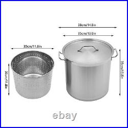 33/52 Quart Stock Pot Stainless Steel Large Kitchen Soup Big Cooking Restaurant