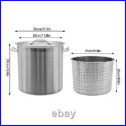 33/52 Quart Stock Pot Stainless Steel Large Kitchen Soup Big Cooking Restaurant 33/52 Quart Stock Pot Stainless Steel Large Kitchen Soup Big Cooking Restaurant