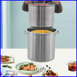 33/52 Quart Stock Pot Stainless Steel Large Kitchen Soup Big Cooking Restaurant