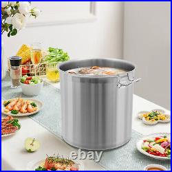 33/52 Quart Stock Pot Stainless Steel Large Kitchen Soup Big Cooking Restaurant