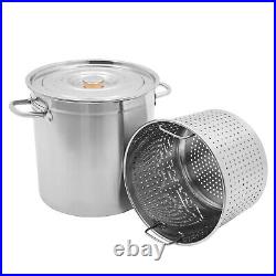 35L/37Qt Stock Pot 201 Stainless Steel Crawfish Seafood Boil Pot Kitchen/Outdoor 35L/37Qt Stock Pot 201 Stainless Steel Crawfish Seafood Boil Pot Kitchen/Outdoor