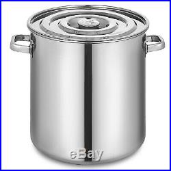 35-180 QT Quart Heavy Duty Thick Base Stainless Steel Stock Pot withLid