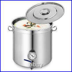 35 QT178 QT Stainless Steel Home Brew Kettle Brewing Stock Pot withThermometer