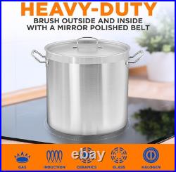 35 Quart Stainless Steel Stockpot Induction Oven Safe Heavy Duty Cookware