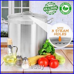 35 Quart Stainless Steel Stockpot Induction Oven Safe Heavy Duty Cookware