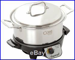 360 Cookware Gourmet Slow Cooker and Stainless Steel Stock Pot with Cover, 4