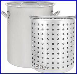 (36) CONCORD 34.1l Stainless Steel Stock Pot withBasket. Heavy Kettle