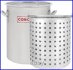 36 QT Stainless Steel Stock Pot WithBasket Heavy Kettle Cookware Boiling