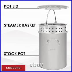 36 QT Stainless Steel Stock Pot With Basket. Heavy Kettle. Cookware for Boiling 3
