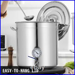 37 qt Stainless Steel Stock Pot + Thermometer 9.25 Gallon Brew Kettle Homebrew