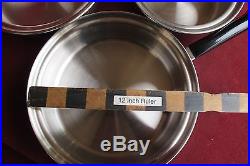 (3) New Old Stock Saladmaster saucepans 5 Star With two lids Sauce pot nice