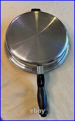 3 Pc. CUTCO 5-Ply Aluminum Core Stainless Steel 6Qt Stock Pot & Skillet with Lid