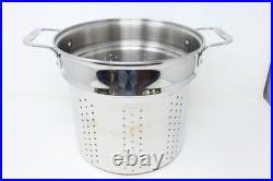 3 Piece All Clad Stainless Steel 12 Qt Multi Stock Pot with Pasta Strainer & Lid