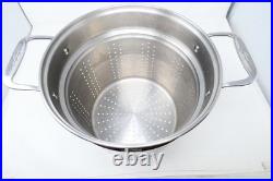 3 Piece All Clad Stainless Steel 12 Qt Multi Stock Pot with Pasta Strainer & Lid