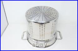 3 Piece All Clad Stainless Steel 12 Qt Multi Stock Pot with Pasta Strainer & Lid