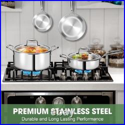 3 Ply Stainless Steel 11-Piece Cookware Set with Lids, Pots and Pans Kitchen 3 Ply Stainless Steel 11-Piece Cookware Set with Lids, Pots and Pans Kitchen