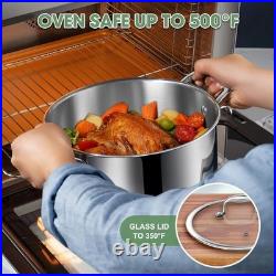 3 Ply Stainless Steel 11-Piece Cookware Set with Lids, Pots and Pans Kitchen