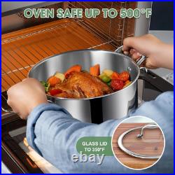 3 Ply Stainless Steel 11-Piece Cookware Set with Lids, Pots and Pans Kitchen Set