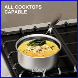 3 Quart Stainless Steel Saucepan, Nonstick Sauce Pan, Ceramic Suce Pot with Temp