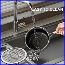 3 Quart Stainless Steel Saucepan, Nonstick Sauce Pan, Ceramic Suce Pot with Temp