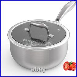 3 Quart Stainless Steel Saucepan, Nonstick Sauce Pan, Ceramic Suce Pot with Temp