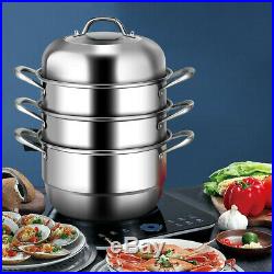 3 Tier Steamer Cooking Pot Saucepot Stockpot Kitchen Cookware Stainless Steel