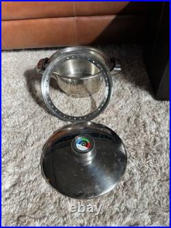 3 pc. NUTRI-STAHL 24 ELEMENT T304 3 QT SS STEAMER POT SAUCEPAN Pan w Lid Cook