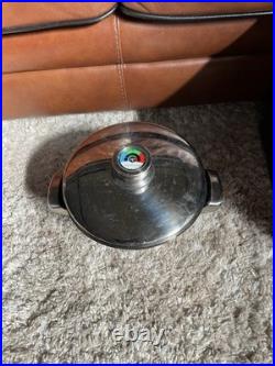 3 pc. NUTRI-STAHL 24 ELEMENT T304 3 QT SS STEAMER POT SAUCEPAN Pan w Lid Cook