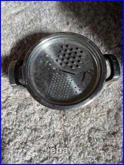 3 pc. NUTRI-STAHL 24 ELEMENT T304 3 QT SS STEAMER POT SAUCEPAN Pan w Lid Cook