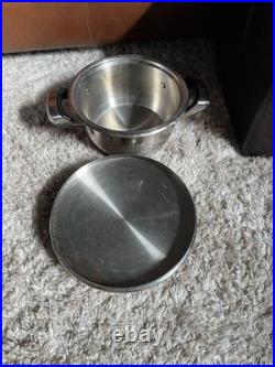 3 pc. NUTRI-STAHL 24 ELEMENT T304 3 QT SS STEAMER POT SAUCEPAN Pan w Lid Cook