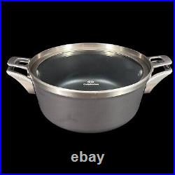 3pc Calphalon Premier Hard-Anodized Nonstick Stock Pot 6 Qt and 5 Qt with One Lid